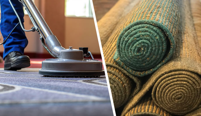 rug cleaning service and rolled up rugs