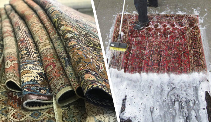 Rug dust cleaning process