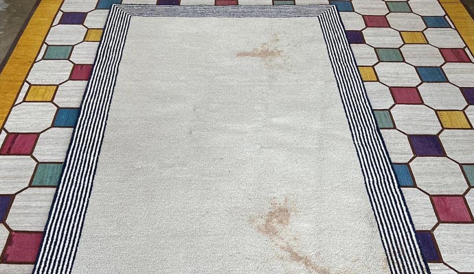 A stained rug