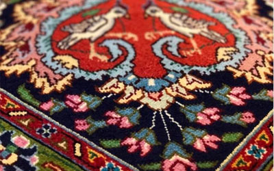 Red color afghan-rug