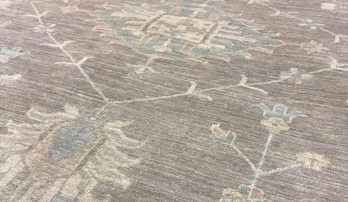discolored rug on floor