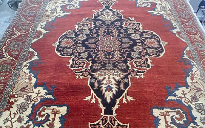 Red color oriental rug